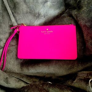 Hot pink Kate space clutch bag